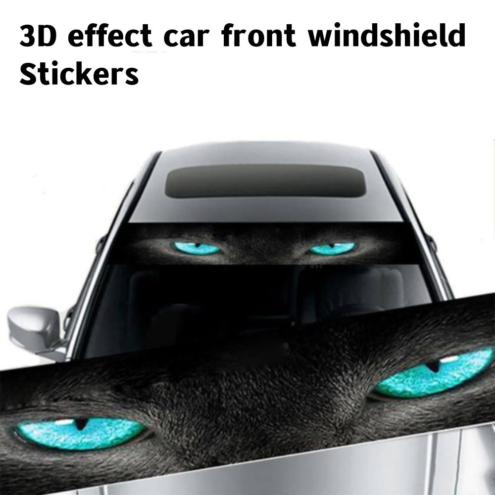 3D-effect Auto Voorruit Stickers Gepersonaliseerde Stickers Interessante Stickers Spookpatroon Wolvenoogpatroon