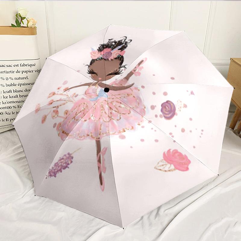 Ballerina With Swans And Flowers 8-Frame for Travel, camping, Casual Lightweight Portable Umbrella, Essential for every family Holidays Birthday Gift