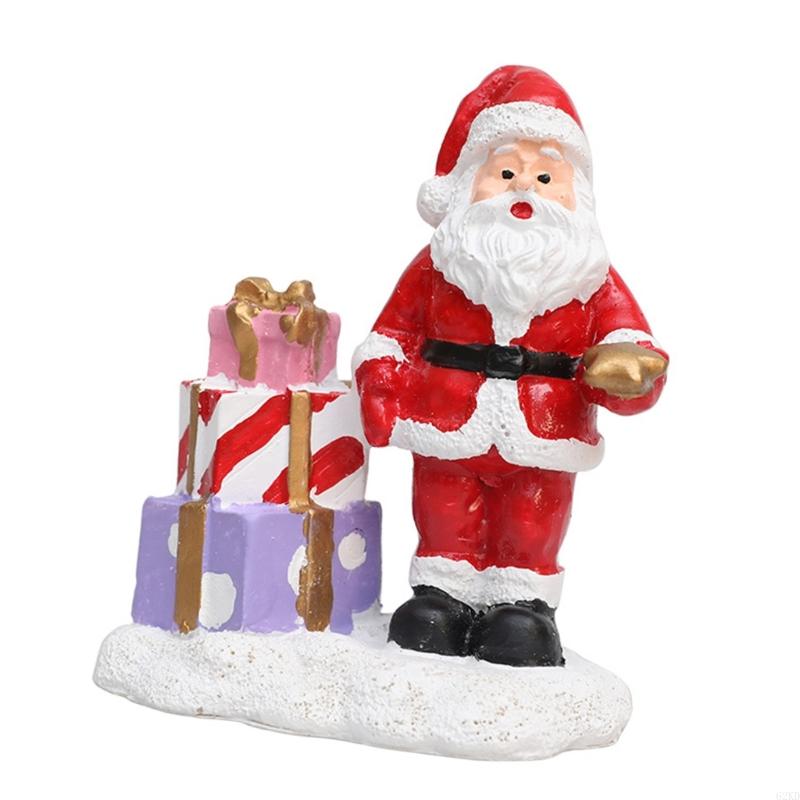 62KD Festival Resin Snowman Decors Gift Box Figurine for Christmas Decoration
