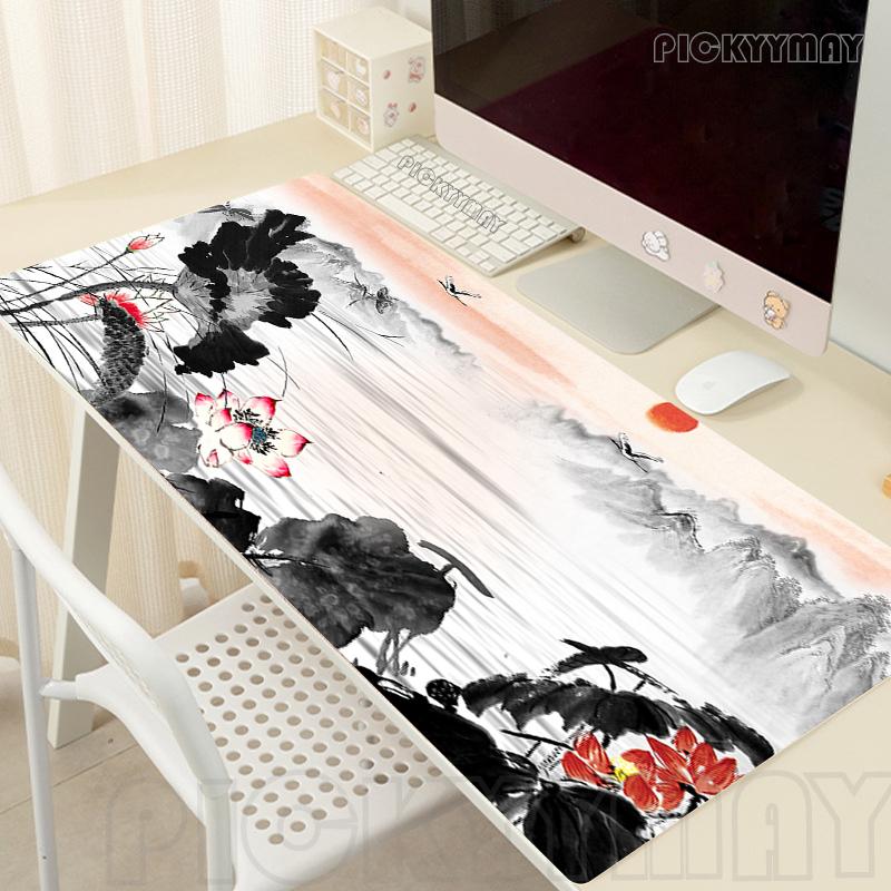 Chinese Retro Art Desk Mat Gamer Mousepads Mouse Pad Office Desk Pads Xmm Large Mousepad Flowers Mouse Mats For Computer