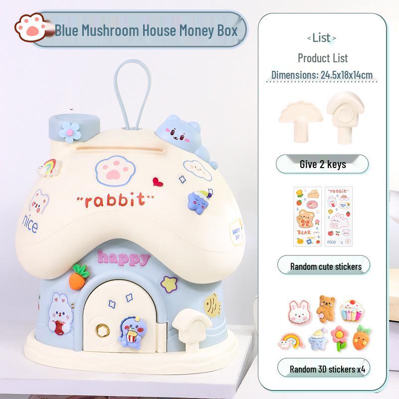 Mushroom House Money Box: DIY Savings for Kids, Boys & Girls Gift