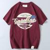 Foreign Trade Tail Goods Summer Pure Cotton American Casual round Neck Short sleeve T-shirt Men's Retro Print Amekaji Half Sleeve Fashion