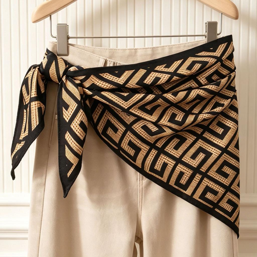 Spring and summer printed skirt women's triangle towel skirt curtain decorative belt towel stacked short skirt fart curtain new fashion