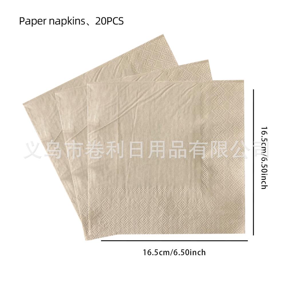 Custom Printing Solid Color Bronzing Logo Tissue Handkerchief Paper All Kinds Of Festivals Birthday Party Exhibition Napkin Decoration