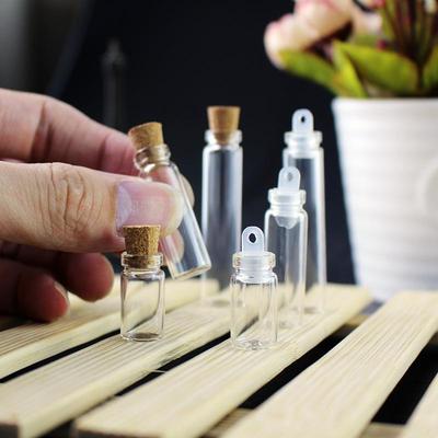 Adorables Mini Botellas de Deseos de Vidrio con Tapones de Corcho y Tapones de Plástico para Proyectos DIY
