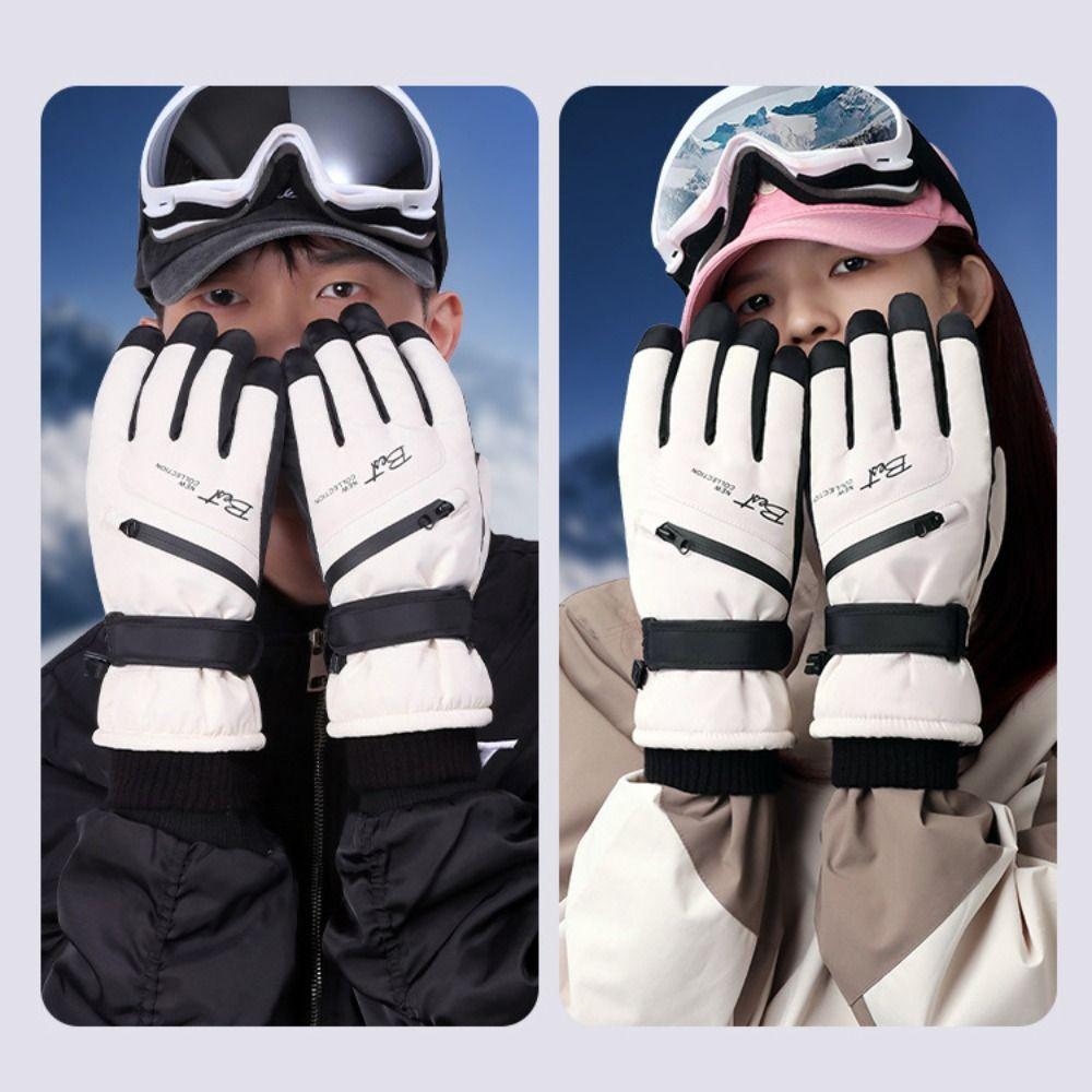 Coin Purse Wallet Winter Ski Gloves with Storage Bag Thicken Gloves Girls