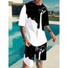 Letní Ležérní Každodenní Pánské Triko Outdoor Sportovní Plážové Kalhoty Street Fashion Krátký rukáv a Šortky se stahovací šňůrkou Pánský oblek