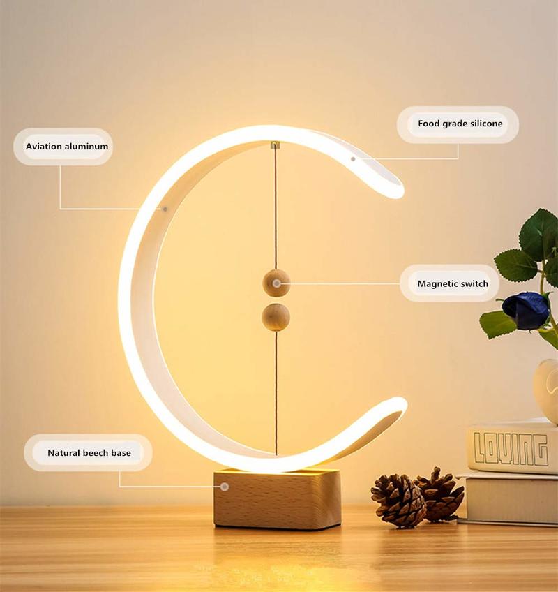 Heng Balance Lamp Creative Gift Magnetic Lamp LED Home Lamp Night Lamp Night Ball Magnetic Break Decor Decor Night Drop | LED Table Lamps