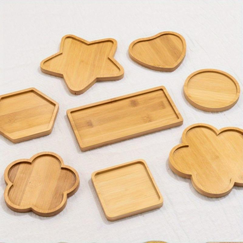 6pcs DIY Wooden Coaster Set - Refillable Mosaic Craft Kit with Heart, Circle, Star, Hexagon, Flower, Hexagon Shapes - Ideal for Home Dec