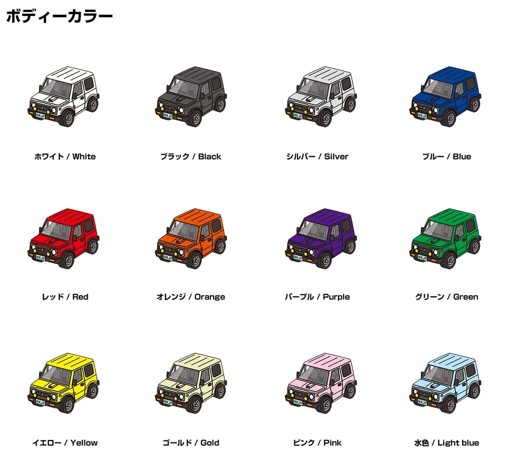 MKJP Custom Keychain for Suzuki Jimny Black Orange Car Color JA11, Base,