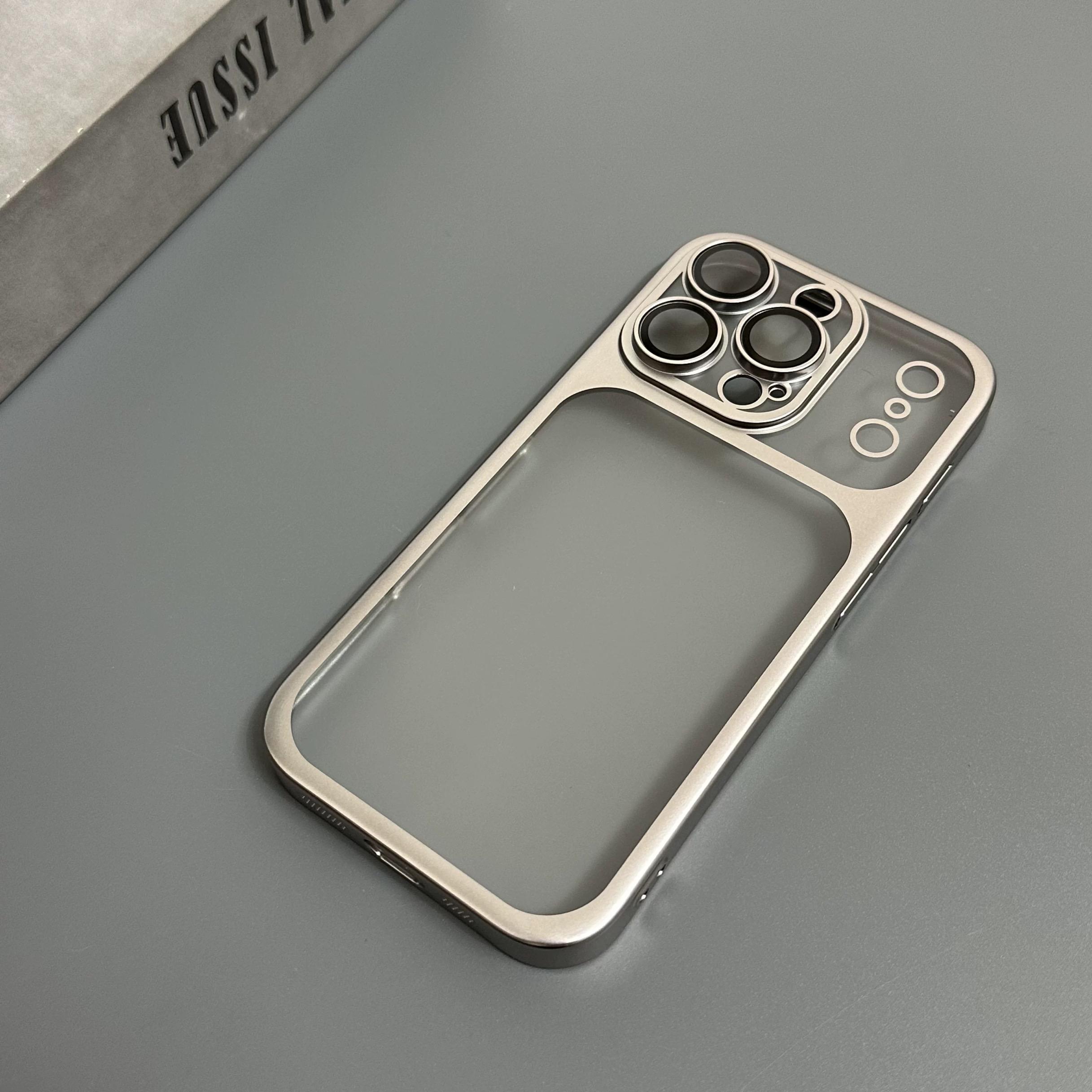 

Luxury Plating Matte Ultra Slim Case for iPhone17 Pro Max Air 16 15 14 13 12 Camera Lens Film Protector Frosted Shockproof Case iPhone14
