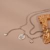 New In Early Spring, Simple Niche Double-Layer Chain, Versatile Round Brand Pendant, Five-Pointed Star Necklace, Women'S