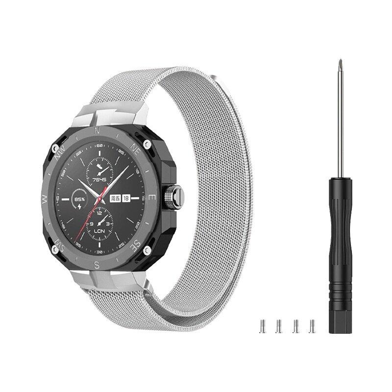 

Ремінець з нержавіючої сталі для Huawei Watch GT Cyber ​​Watch Strap Інструмент для подарунка срібний