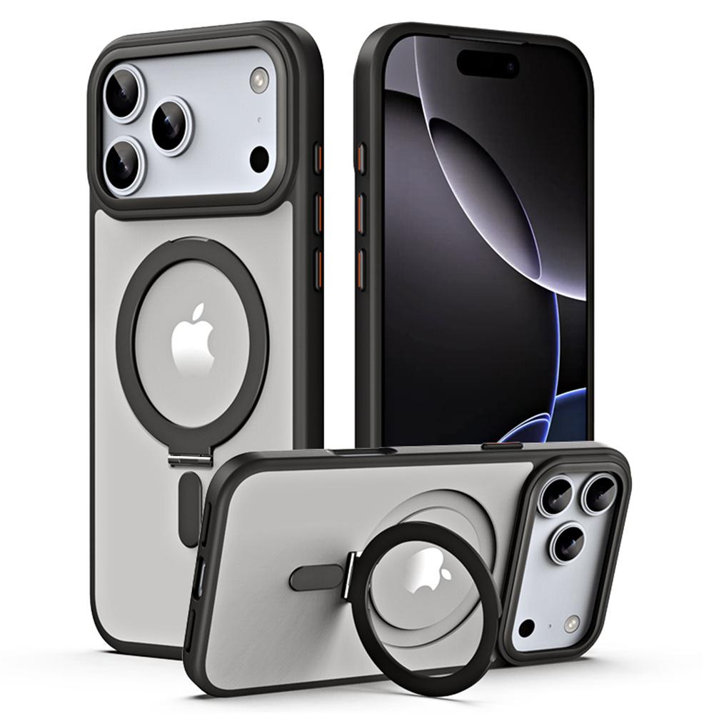 For iPhone 17 Pro Max Case TPU+Acrylic Hidden Magnetic Kickstand Phone Cover