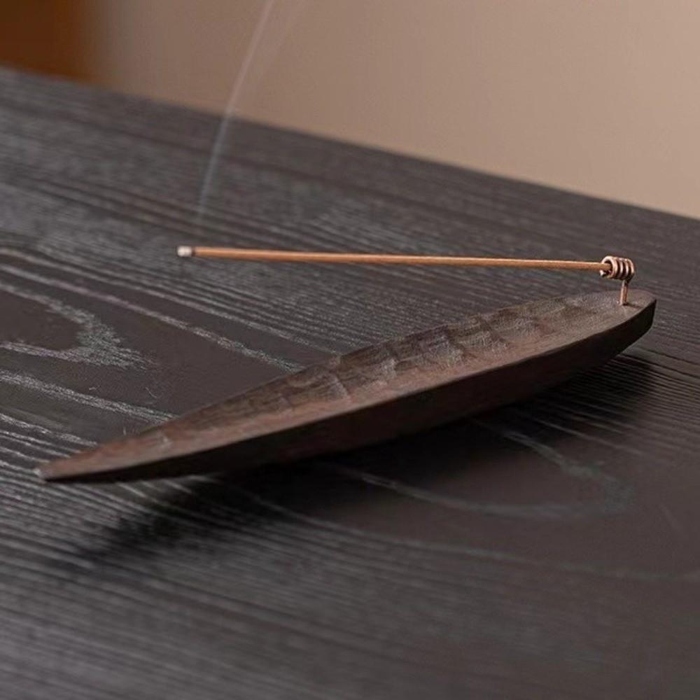 Retro Incense Burners Wooden Carved Incense Holder Creative Boat Incense Holder  Living Room