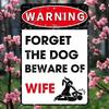 Metal Wall Art Sign Beware Of Wife Dog Gift For Kitchen Funny Home Decor