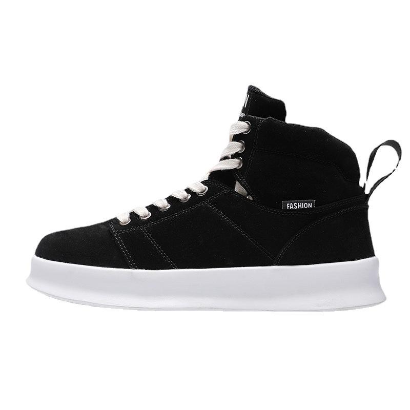 Autumn and winter new high-top anti-velvet leather shoes Air Force No. 1 thick-soled breathable sports student leisure workers