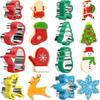 14-Piece Christmas Cookie Cutters Set With Plastic Lid Stainless Steel Biscuit Molds Bread Toast Fruit Decoration