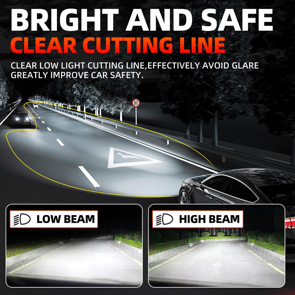 roadsun 120W 20000LM H7 Single Beam with Mini Projector Lens Canbus Car Headlight LED Projector Bulbs 6500K White