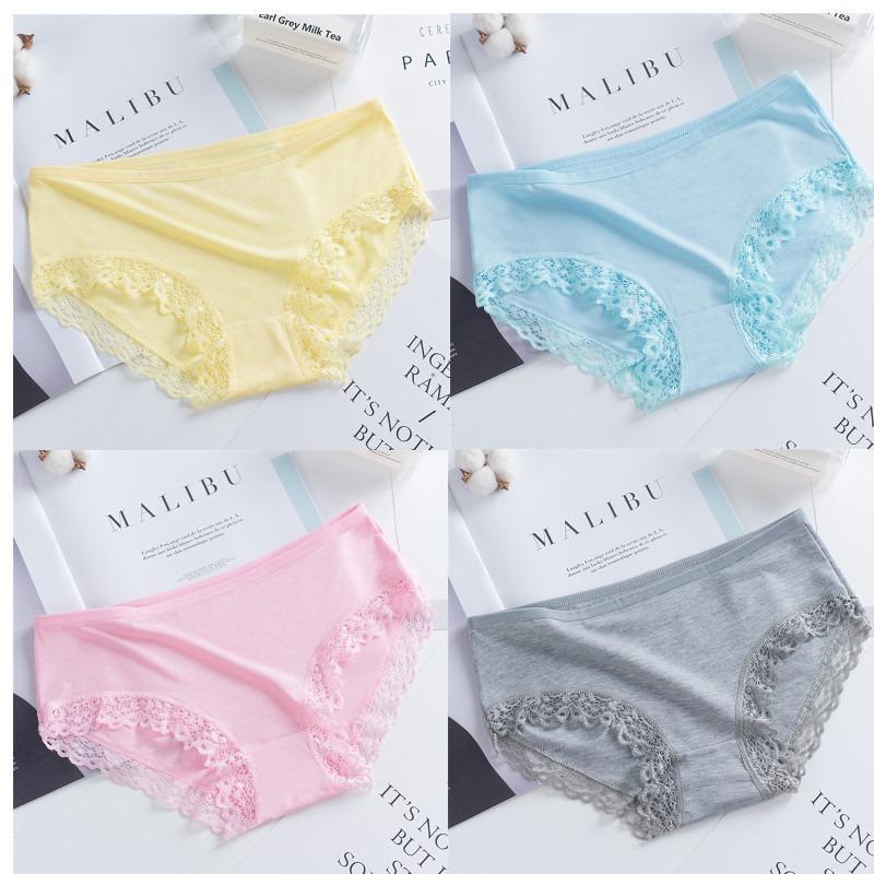 10Pc/Lot Young Girls Underwear  Teenager Panties Candy Color Underwear Simple Panties 35-45KG