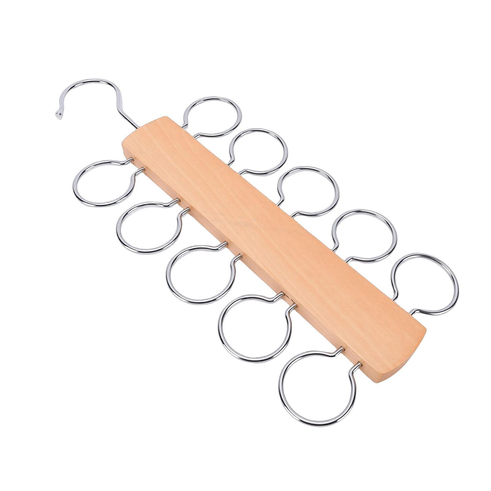 10 Hook Scarf Hanger Wooden Center Multi Functional Necktie and Belt Hanger Wardrobe Accessory 860₽