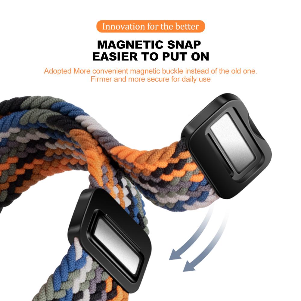 20mm 22mm Nylon Braided Strap for Samsung Galaxy Watch 7 6 5 4 Strap Magnetic Band for Huawei Watch GT6 5Pro GT4 3Pro 46mm Strap