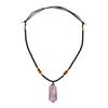 Natural Amethyst Quartz Pendant Double Point Crystal Necklace for Healing Fortune