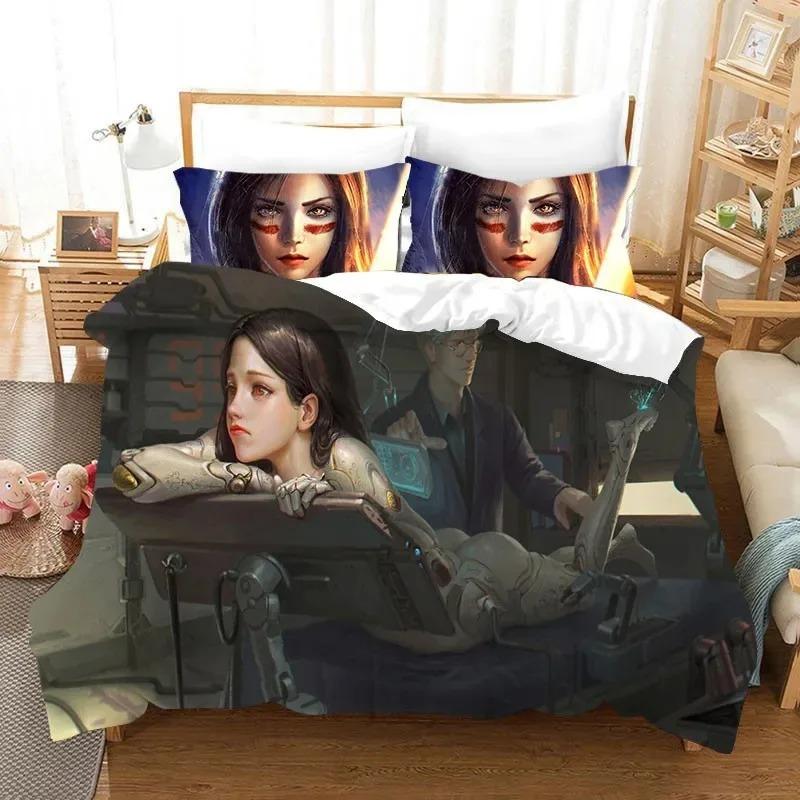 

3D Movie ALITA Battle Angel Bedding Set Boys Girls Twin Queen Size Duvet Cover Pillowcase Bed Boys Adult Home Textileextile EU single(135x200cm)