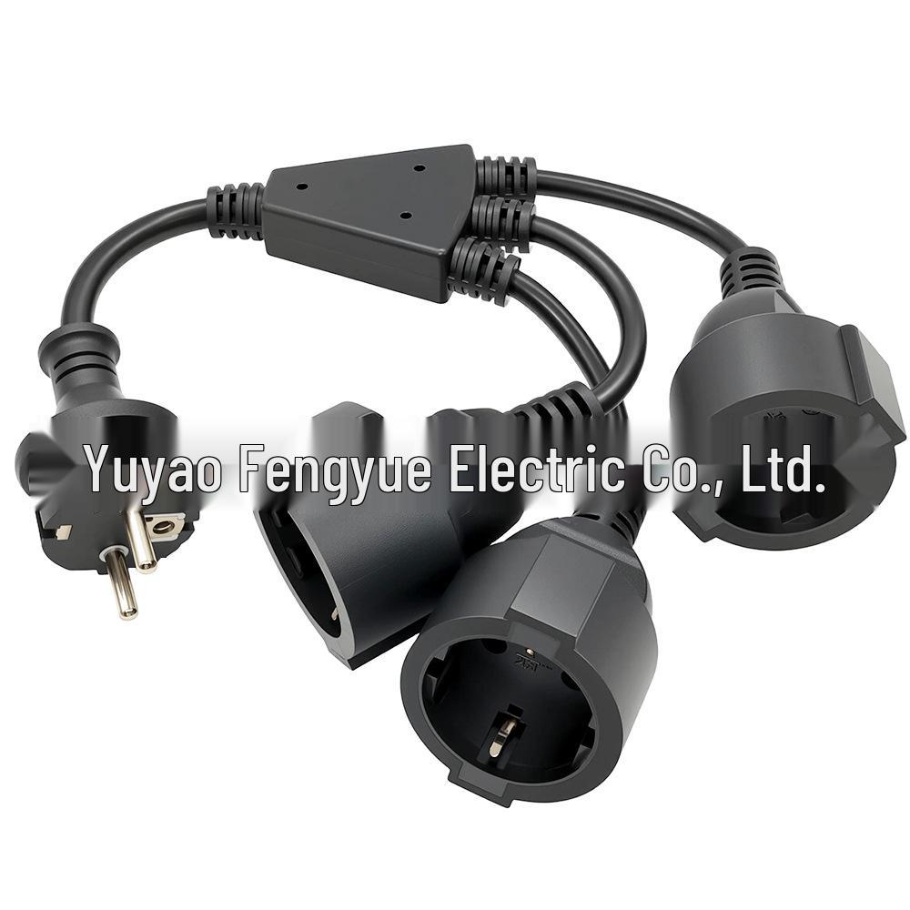 

35CM European Standard Waterproof 1-to-3 Plug Cable Extension Cord standard size