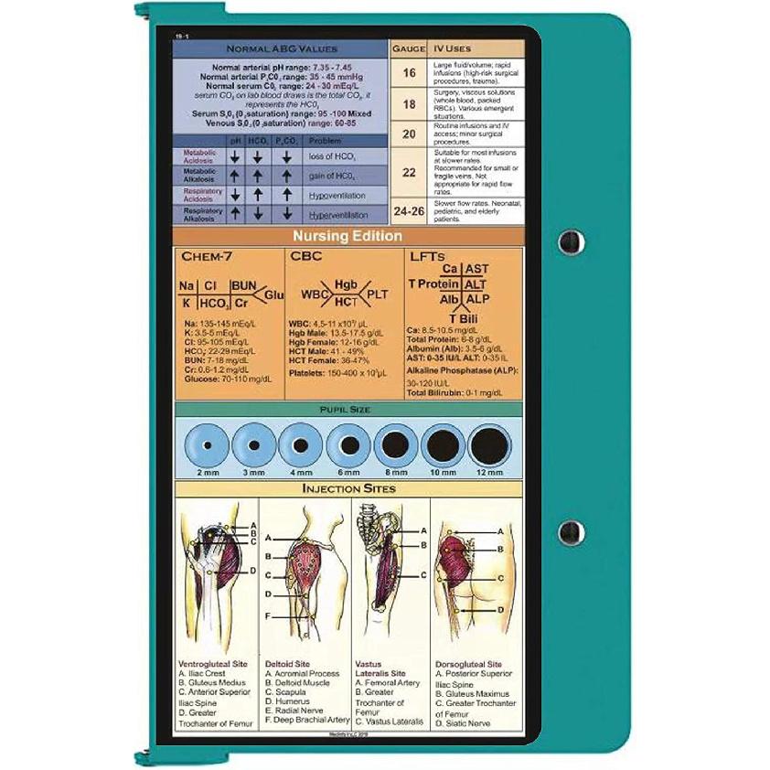 Foldable Nursing Clipboard - Letter Size, Aluminum, Teal