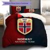 Norway national football logo Pattern Bedding Home Decoration Birthday Gift (1 * duvet cover + 2 * pillowcase, without core),fan merchandise.