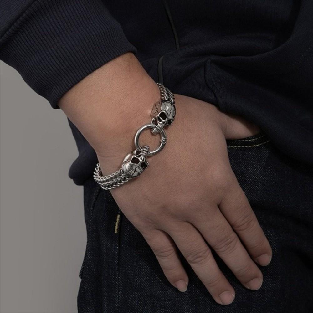 Gothic Style Steampunk Hand Chain Vintage Retro Men Shiny Finish Bracelet Friends