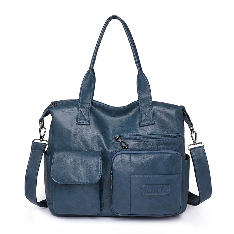 Fashionable Women's Handbag with Large Capacity Solid Color Soft PU Leather Material Retro Shoulder Bag  Crossbody Bag