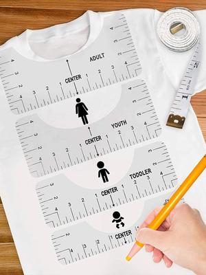 4/11 Stuks Transparante T-shirt Liniaal Gids Uitlijnhulpmiddel T-shirt Linialen om Ontwerp te Centreren voor Volwassene Jeugd Peuter Baby Naaigereedschap