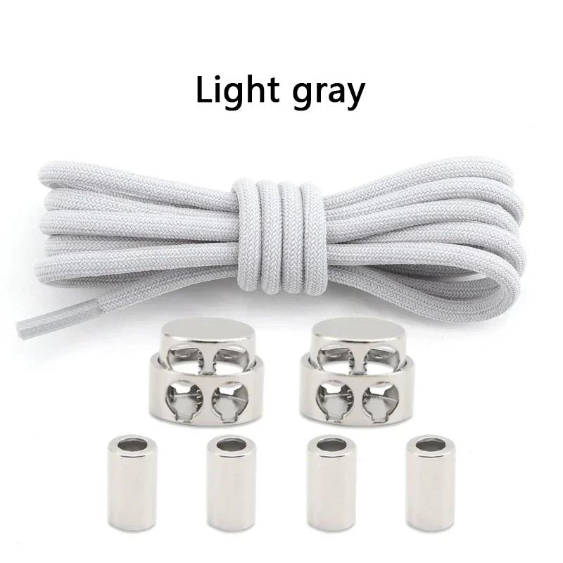 1Pair Lock Shoe laces Without ties Metal Buckle Laces Round Elastic Laces Sneakers Kids Adult No Tie Shoelaces Shoes Accessories