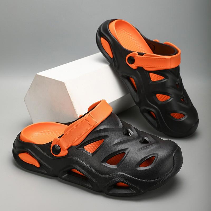 Kids Shoes Mens Open-Toe Slip-On Sandals With Closed Toe Thick Sole Non-Slip Breathable Beach Pool Casual Wear