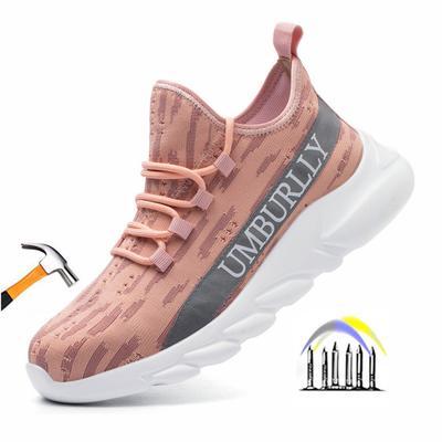 Women Lightweight Safety Work Shoes Protective Shoes Anti Smashing Anti Puncture Work Shoes with Steel Toe Indestructible Shoes