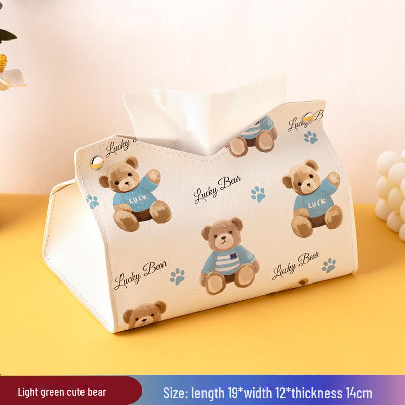 Adorable Bear Leather Tissue Box for Home & Dining Room - Multi-Purpose Napkin Holder