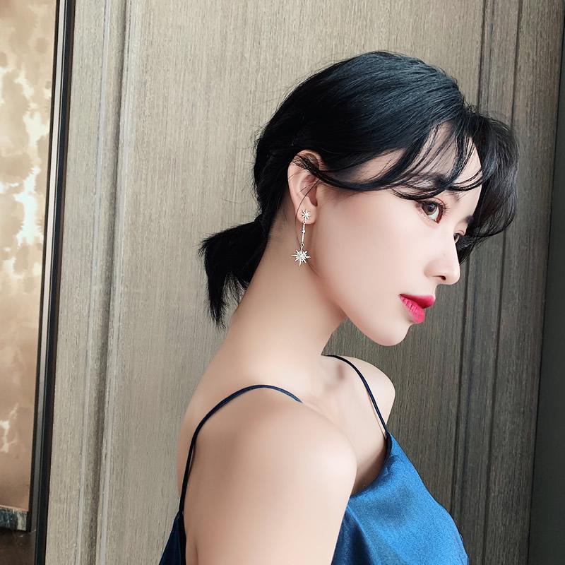 Fashion Crystal Star Long Earrings for Women with Earrings for Friends Gift Trendy Earrings Exaggerated Earrings