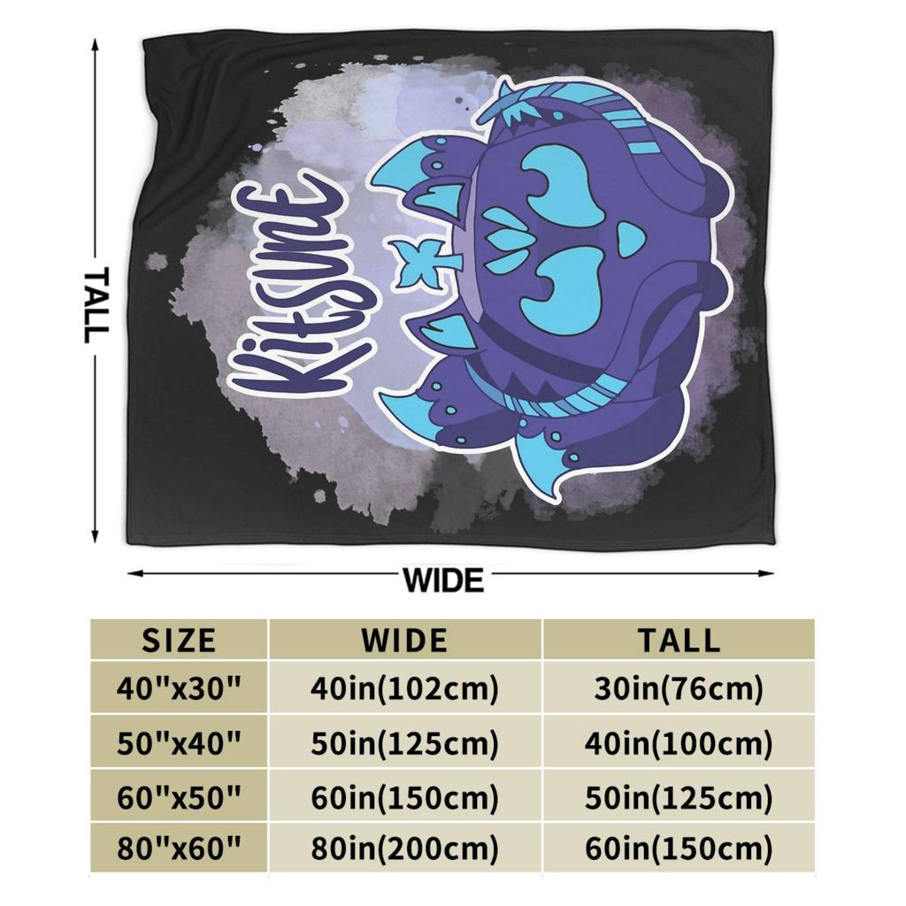 B-Blox Kitsune Fruits Fleece Blankets Game Cartoon Funny Throw Blankets for Bedspread 200x150cm Lightweight