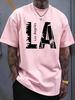 Unisexs Summer Cotton Fashionable Casual Loose Plus Size Los Angeles Letter Printed Sports Round Neck Short Sleeved Tshirt Soft