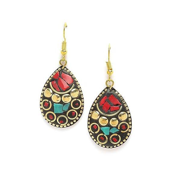 Fashion Latest Stylish Traditional Tibetan Pendant Necklace Jewellery Set for Women