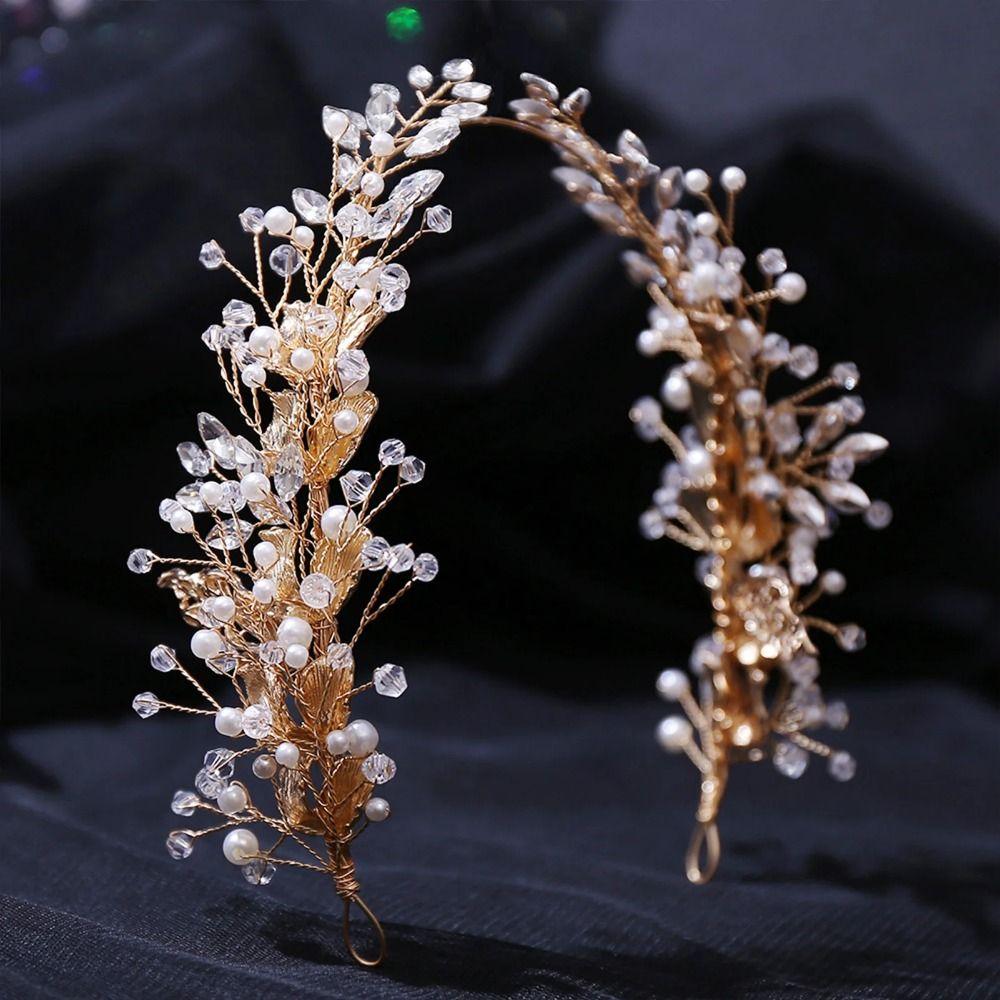 Beaded Crystal Headpiece Handmade Rhinestone Head Chain Luxury Bridal Headband  Prom