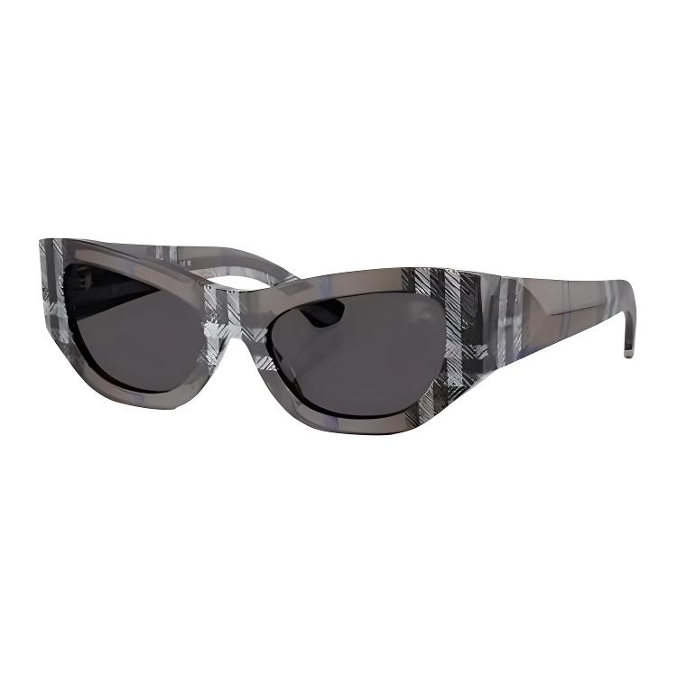Burberry Check Print Decorative Design Irregular Frame Sunglasses Women sunglasses Moss-Green 0BE4450U41478754 Basic Packaging-Eyeglass Case+Box,54,Moss Green