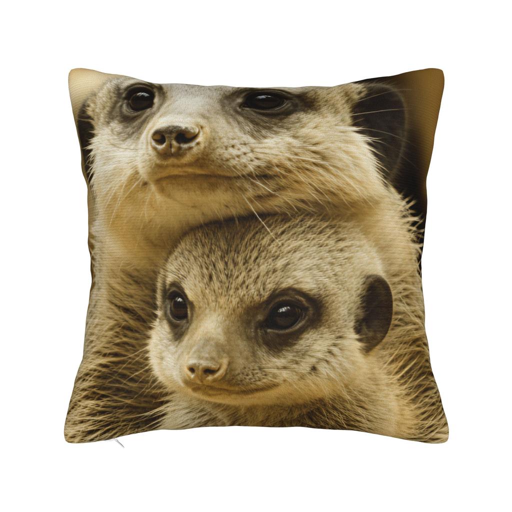 Pillow Case Adult Meerkat Holding Baby Meerkat Comfy  Pillow Cover For Sofa Car Home Decor Vintage Pillowcases