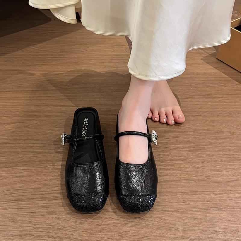 Fashion bag head half slippers women's summer new outer wear with skirt shoes with Mary Jane sandals