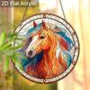 Acryl Bunter Pferd Suncatcher Buntglas-Effekt Fensterhänge-Ornament Reitsport-Liebhaber Geschenke