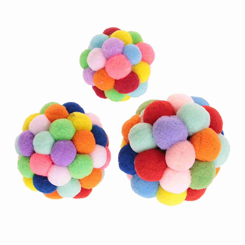 Pet Colorful Plush Toy Playing Ball Dog Puppy Cat Exercise Interactive Training Tool