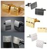 Gold Geometric Square Laser Engraved Men's French Cufflinks