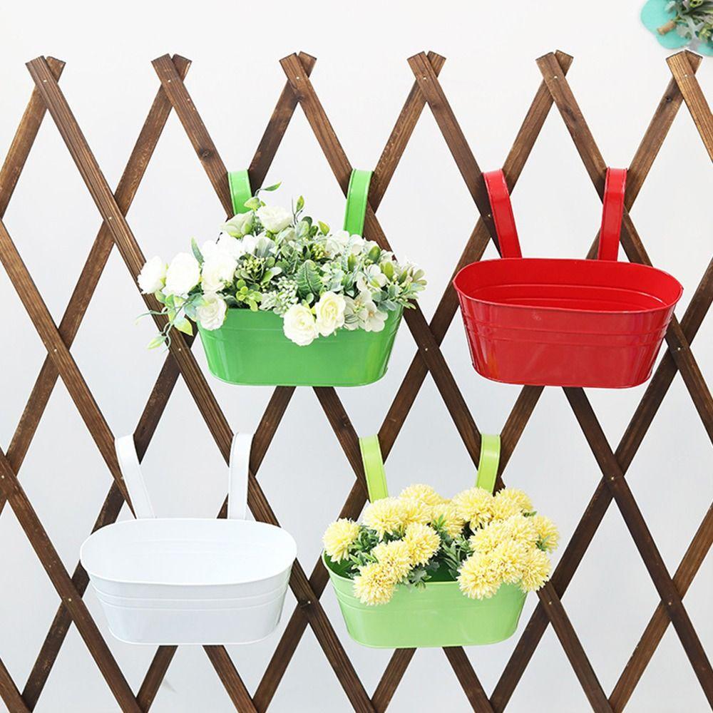 Solid Color Wall Hanging Flower Pots Self Watering Lazy Flower Pot